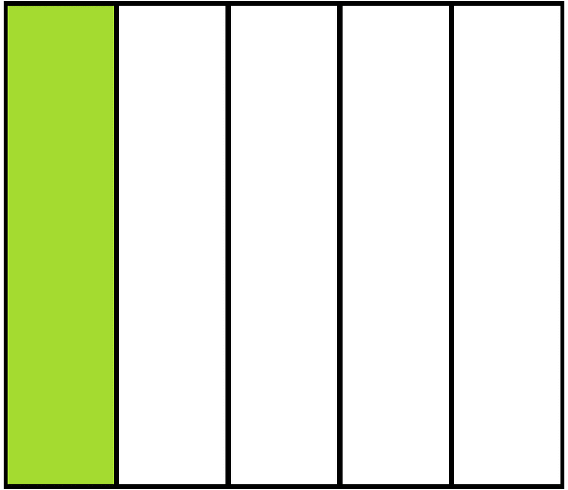 Lime Rectangle Fraction 1:5