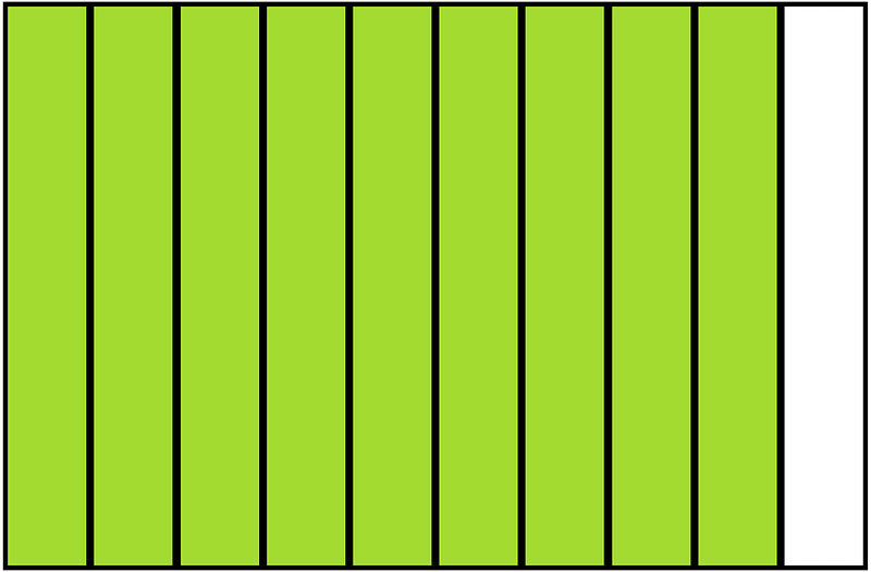 Lime Rectangle Fraction 9:10