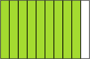 Lime Rectangle Fraction 9:10
