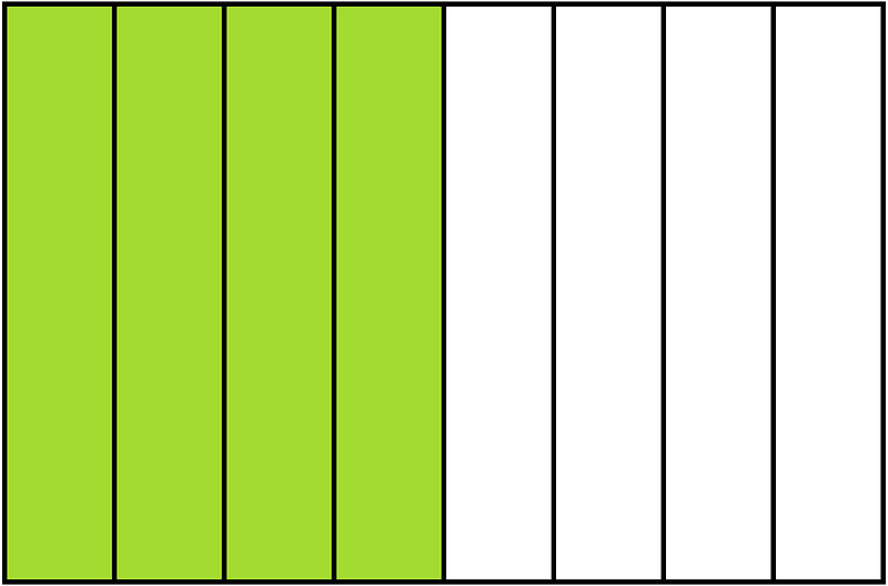 Lime Rectangle Fraction 4:8
