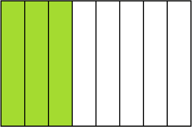 Lime Rectangle Fraction 3:8