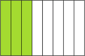 Lime Rectangle Fraction 3:8