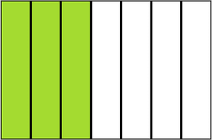 Lime Rectangle Fraction 3:7