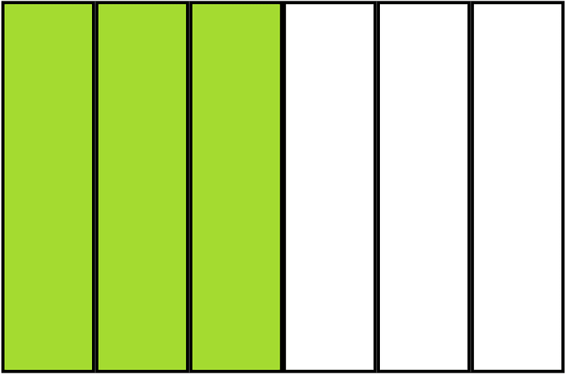 Lime Rectangle Fraction 3:6