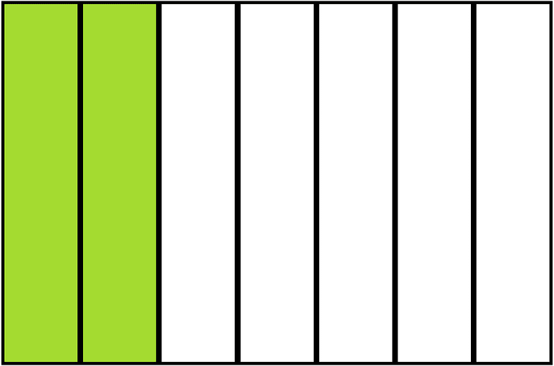 Lime Rectangle Fraction 2:7