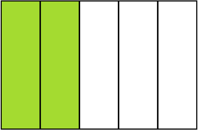Lime Rectangle Fraction 2:5