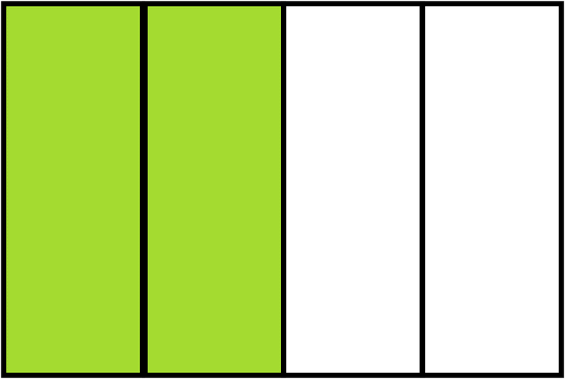 Lime Rectangle Fraction 2:4