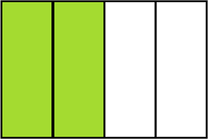 Lime Rectangle Fraction 2:4