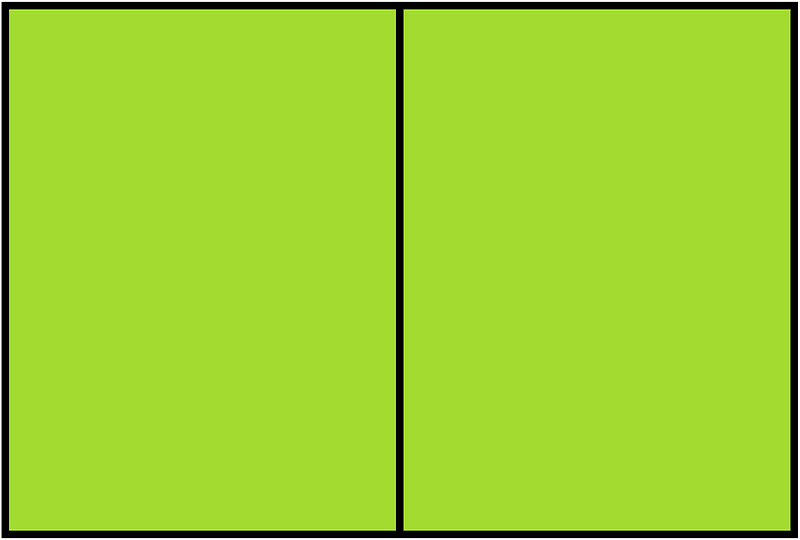Lime Rectangle Fraction 2:2
