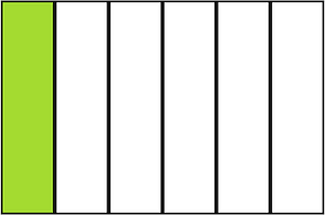 Lime Rectangle Fraction 1:6