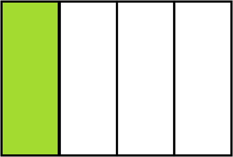 Lime Rectangle Fraction 1:4