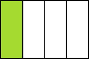 Lime Rectangle Fraction 1:4