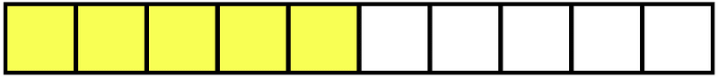 Yellow Rectangle Fraction 5:10
