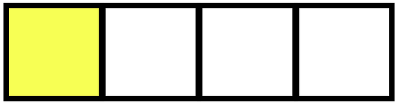 Yellow Rectangle Fraction 1:4