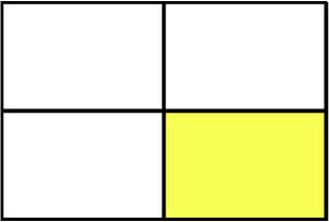 Yellow Rectangle Fraction 1:4