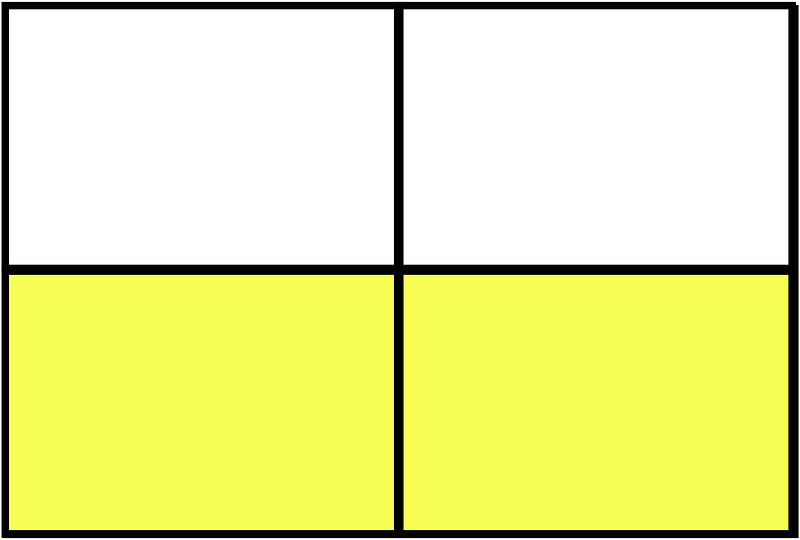 Yellow Rectangle Fraction 2:4