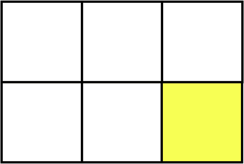 Yellow Rectangle Fraction 1:6