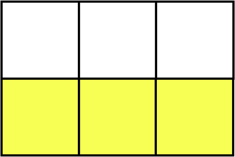 Yellow Rectangle Fraction 3:6