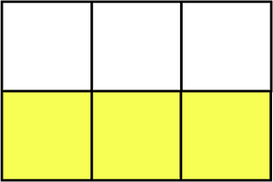 Yellow Rectangle Fraction 3:6