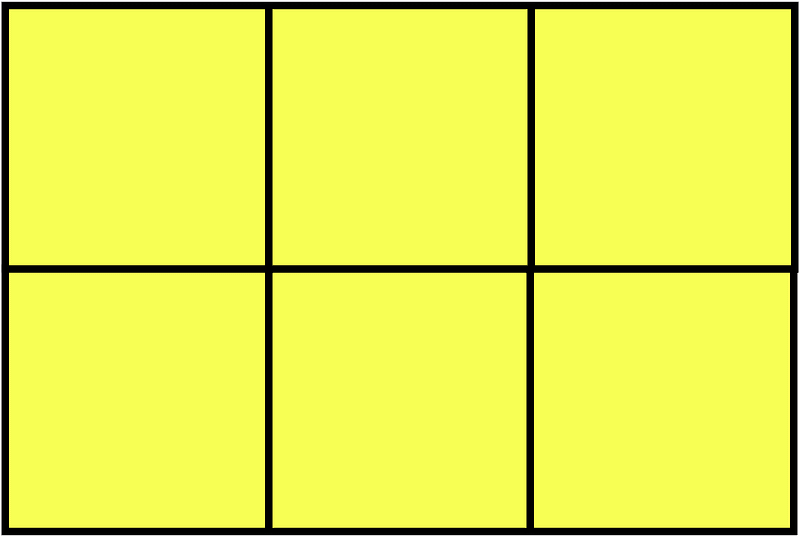 Yellow Rectangle Fraction 6:6