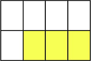 Yellow Rectangle Fraction 3:8