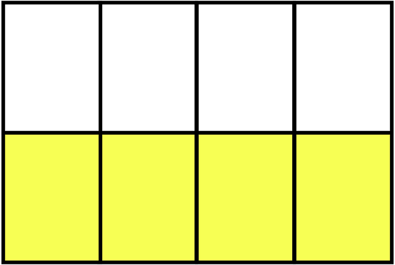 Yellow Rectangle Fraction 4:8