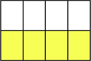Yellow Rectangle Fraction 4:8