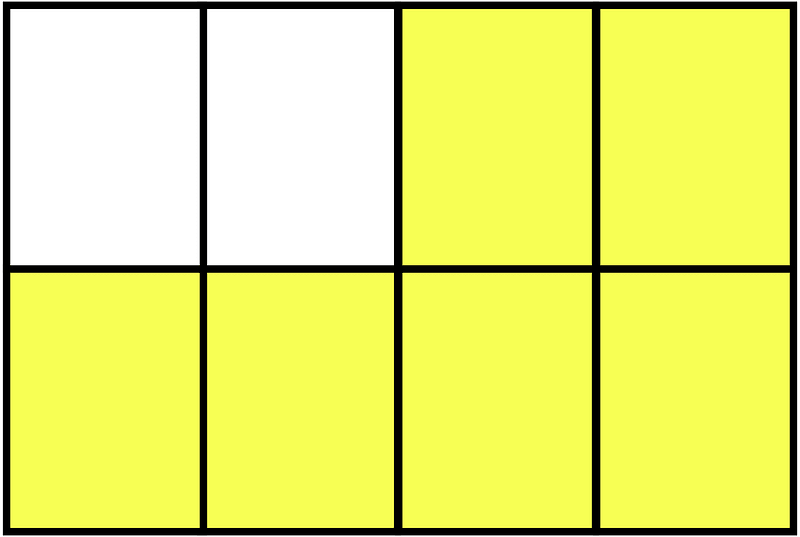 Yellow Rectangle Fraction 6:8