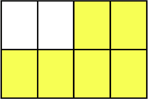 Yellow Rectangle Fraction 6:8