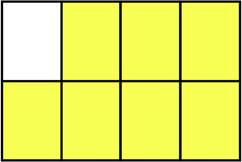 Yellow Rectangle Fraction 7:8