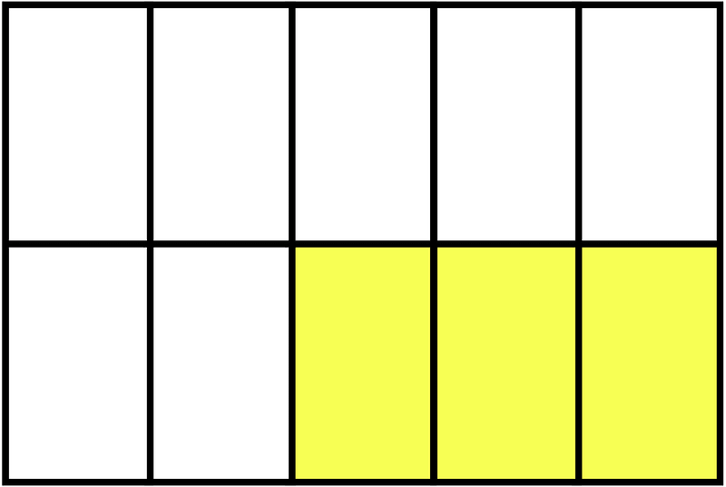 Yellow Rectangle Fraction 3:10