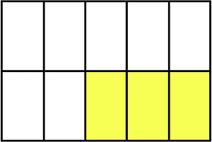 Yellow Rectangle Fraction 3:10