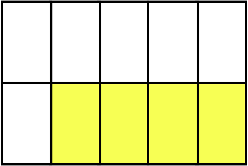 Yellow Rectangle Fraction 4:10