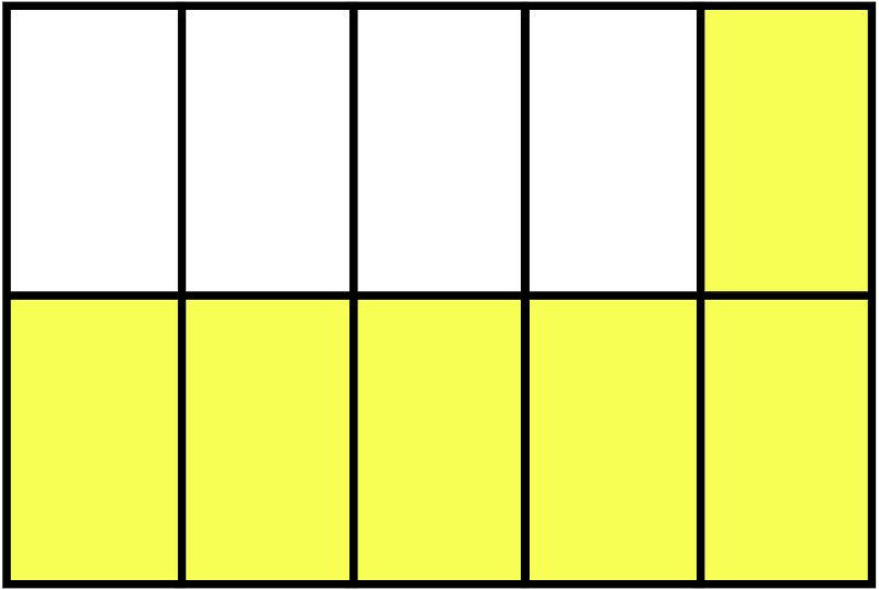 Yellow Rectangle Fraction 6:10