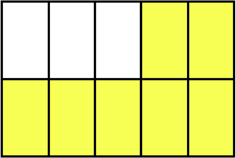 Yellow Rectangle Fraction 7:10
