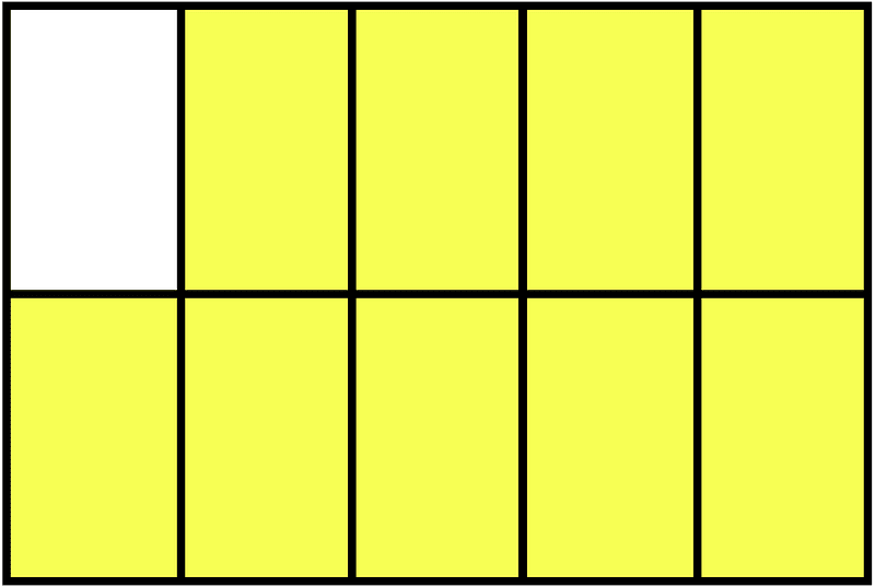 Yellow Rectangle Fraction 9:10