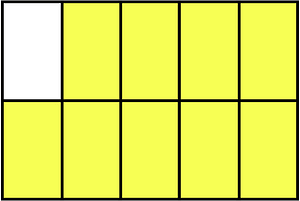 Yellow Rectangle Fraction 9:10