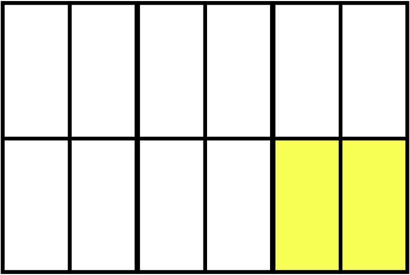 Yellow Rectangle Fraction 2:12