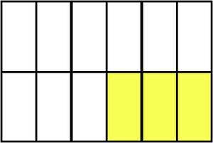 Yellow Rectangle Fraction 3:12