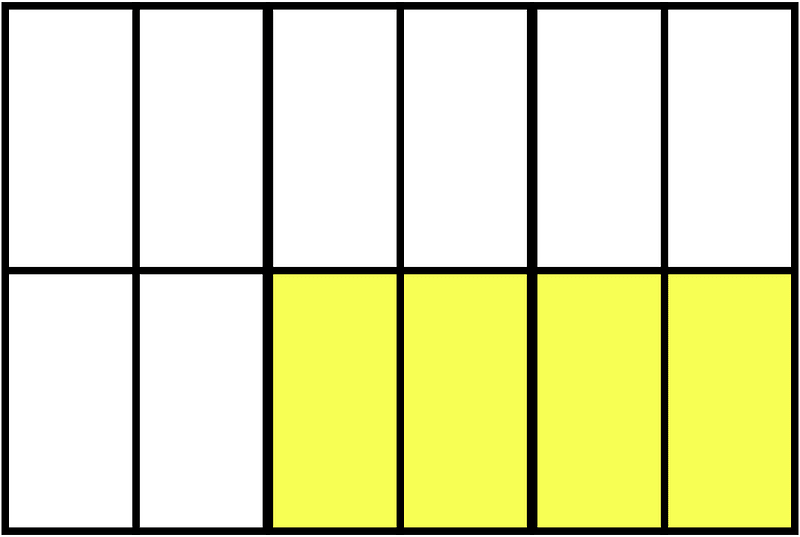 Yellow Rectangle Fraction 4:12