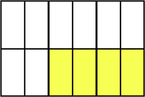 Yellow Rectangle Fraction 4:12