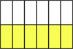 Yellow Rectangle Fraction 6:12