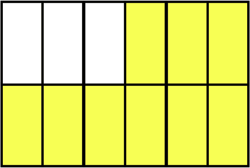 Yellow Rectangle Fraction 9:12