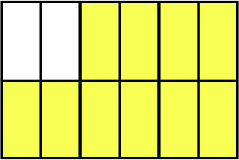 Yellow Rectangle Fraction 10:12