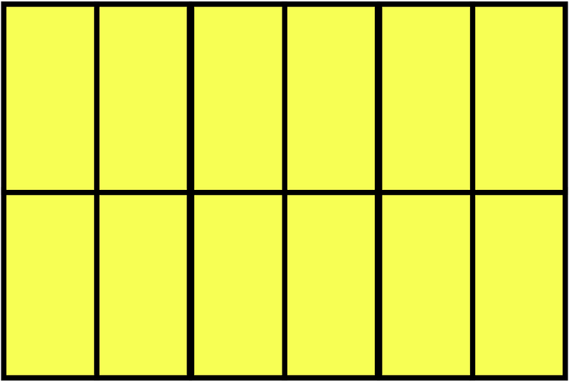 Yellow Rectangle Fraction 12:12