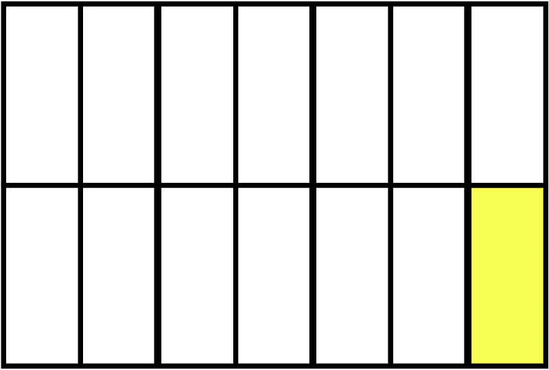 Yellow Rectangle Fraction 1:14