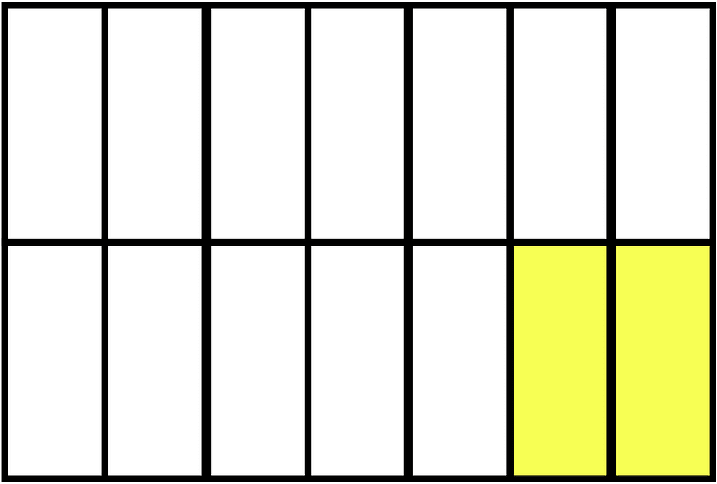 Yellow Rectangle Fraction 2:14
