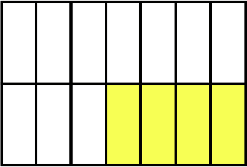 Yellow Rectangle Fraction 4:14