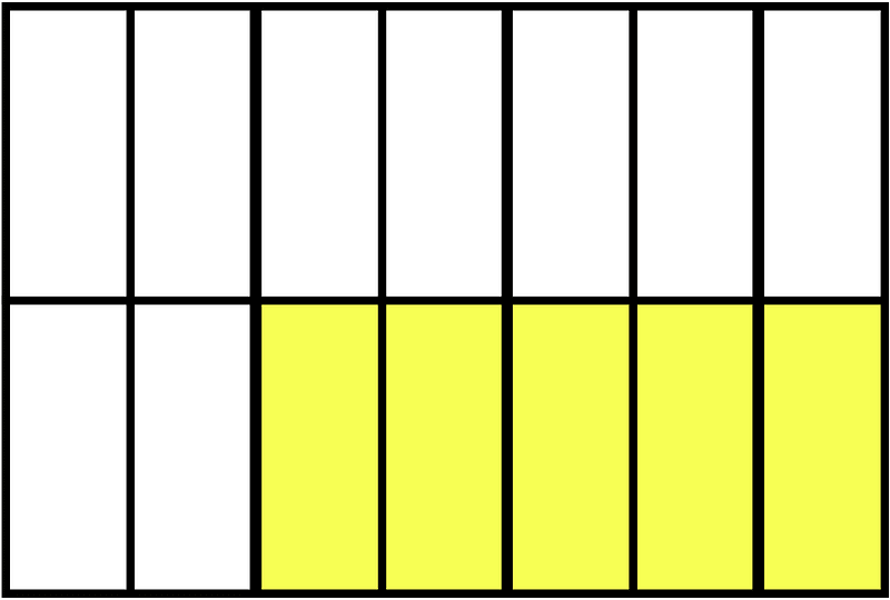 Yellow Rectangle Fraction 5:14