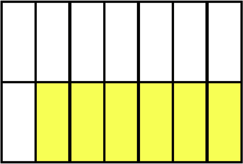 Yellow Rectangle Fraction 6:14